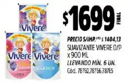 Supermercados Yaguar Vivere suavizante d/p llevando mín. oferta