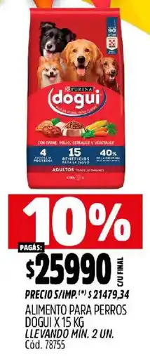 Supermercados Yaguar Purina dogui alimento para perros oferta