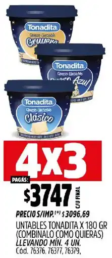 Supermercados Yaguar Tonadita clásico untables oferta