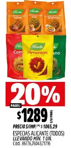 Supermercados Yaguar Alicante especias oferta