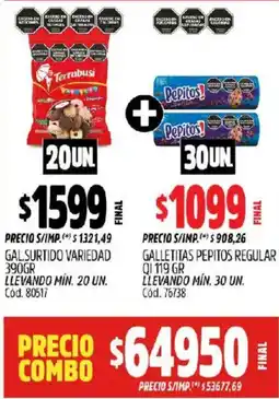 Supermercados Yaguar Pepitos galletitas regular +gal surtido variedad oferta