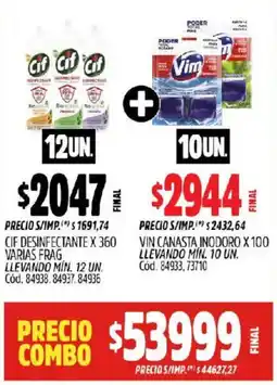 Supermercados Yaguar Cif desinfectante+ vin canasta inodoro oferta