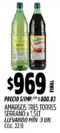 Supermercados Yaguar Amargos tres torres serrano oferta