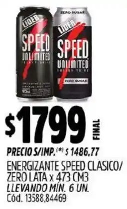 Supermercados Yaguar Speed energizante clasico/ zero lata oferta