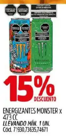 Supermercados Yaguar Monster energizantes oferta