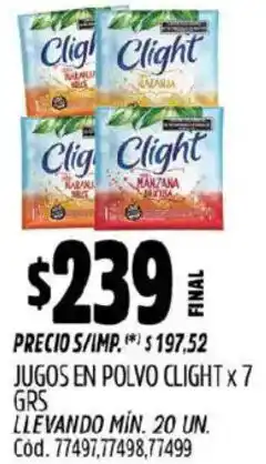 Supermercados Yaguar Clight jugos en polvo oferta