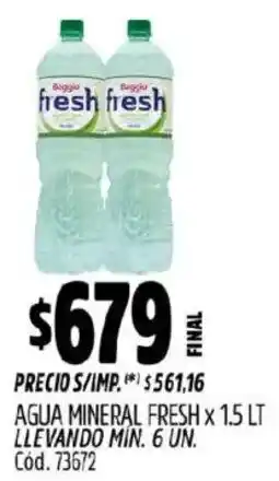 Supermercados Yaguar Beggiu fresh agua mineral oferta