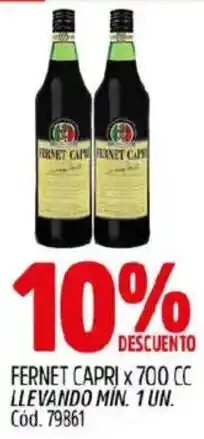 Supermercados Yaguar Capri fernet oferta