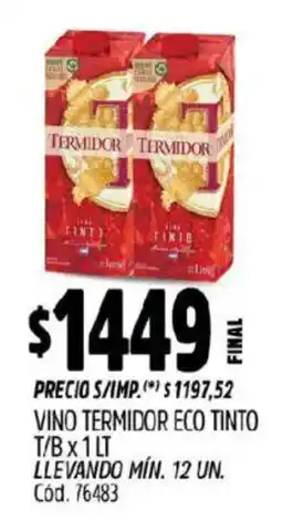 Supermercados Yaguar Termidor eco vino tinto t/b oferta