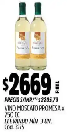 Supermercados Yaguar Promesa vino moscato oferta
