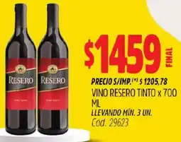 Supermercados Yaguar Resero vino tinto oferta