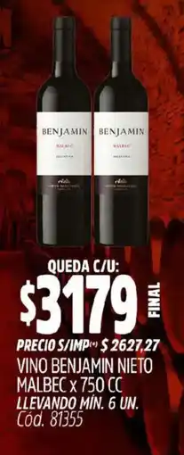 Supermercados Yaguar Benjamin nieto vino malbec oferta