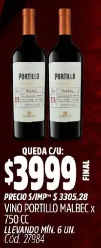 Supermercados Yaguar Portillo vino malbec oferta