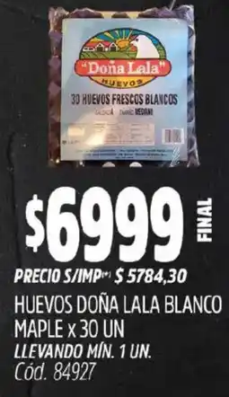 Supermercados Yaguar Doña lala huevos blanco maple oferta