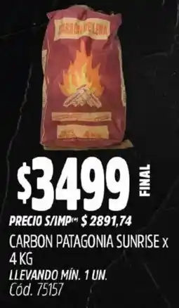 Supermercados Yaguar Carbon patagonia sunrise oferta