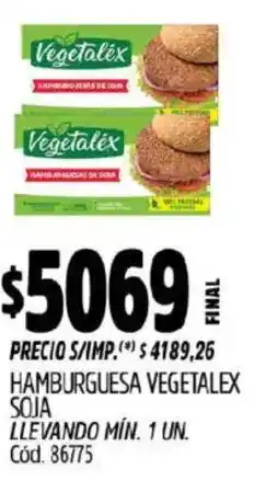 Supermercados Yaguar Vegetalex soja hamburguesa oferta