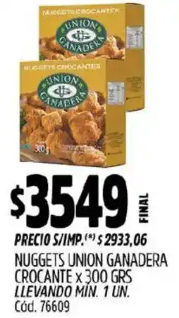 Supermercados Yaguar Union nuggets ganadera crocante oferta