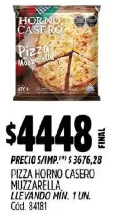 Supermercados Yaguar Horno casero pizza muzzarella oferta