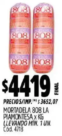 Supermercados Yaguar 808 la piamontesa mortadela oferta