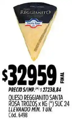 Supermercados Yaguar Reggianito queso santa rosa trozos oferta