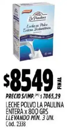 Supermercados Yaguar La paulina entera leche polvo oferta