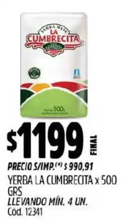 Supermercados Yaguar La cumbrecita yerba oferta