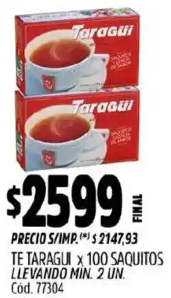 Supermercados Yaguar Taragui té oferta