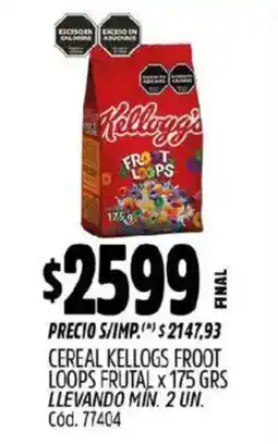 Supermercados Yaguar Kellogg's Froot Loops oferta