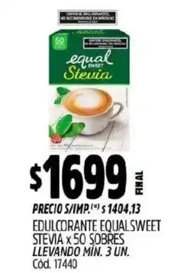 Supermercados Yaguar Equal sweet stevia oferta