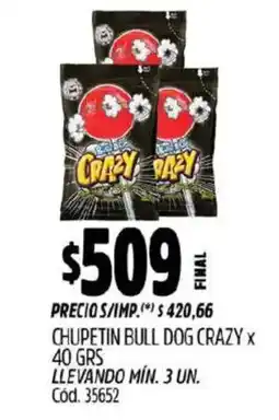 Supermercados Yaguar Bull Dog Crazy oferta