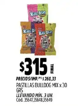 Supermercados Yaguar Bull Dog mix pastillas oferta