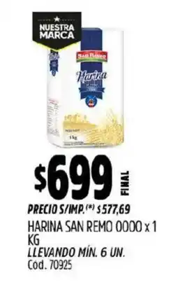 Supermercados Yaguar San Remo harina 0000 oferta