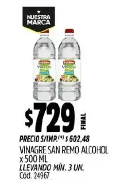 Supermercados Yaguar San Remo vinagre alcohol oferta
