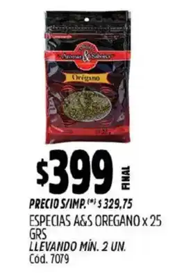 Supermercados Yaguar A&S especias oregano oferta