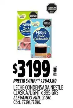 Supermercados Yaguar Nestle leche condensada oferta