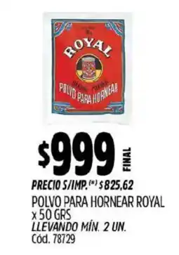 Supermercados Yaguar Royal polvo para hornear oferta