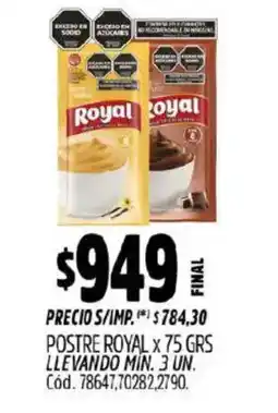 Supermercados Yaguar Royal postre oferta