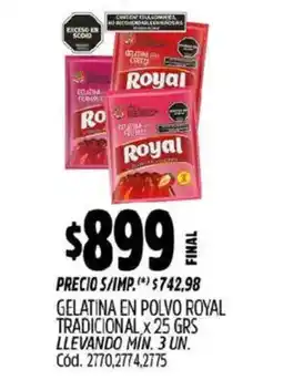 Supermercados Yaguar Royal gelatina en polvo oferta