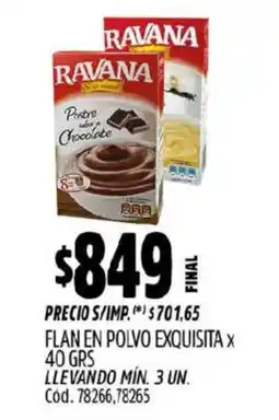 Supermercados Yaguar Ravana flan en polvo oferta