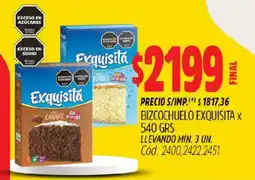 Supermercados Yaguar Exquisita bizcochuelo oferta