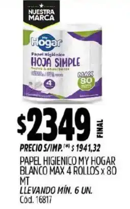 Supermercados Yaguar My Hogar hoja simple max oferta