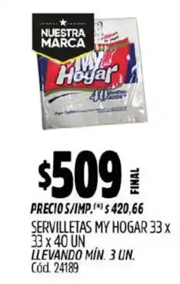 Supermercados Yaguar My Hogar servilletas oferta