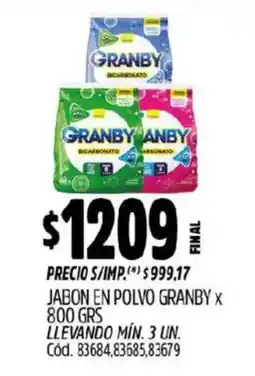 Supermercados Yaguar Granby jabon en polvo oferta