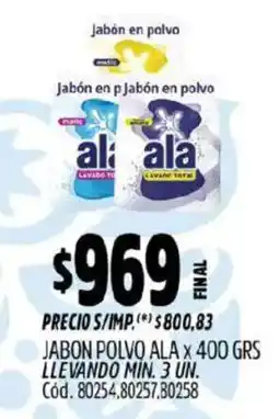 Supermercados Yaguar Ala jabon en polvo oferta