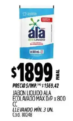 Supermercados Yaguar Ala jabon liquido oferta
