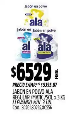 Supermercados Yaguar Ala jabon en polvo oferta