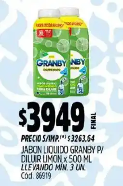 Supermercados Yaguar Granby jabon liquido oferta