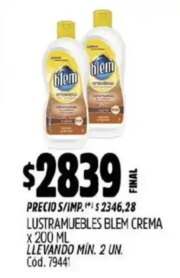 Supermercados Yaguar Blem lustramuebles crema oferta