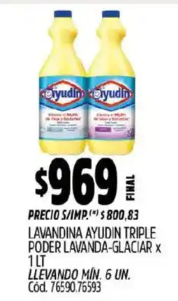 Supermercados Yaguar Ayudin Triple Poder lavanda-glaciar oferta