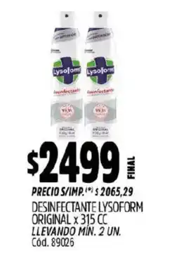 Supermercados Yaguar Lysoform desinfectante oferta